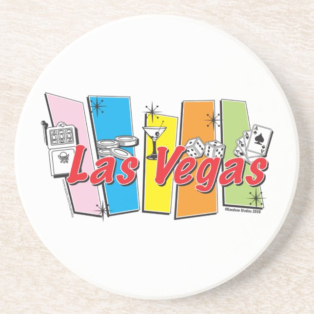 Dessous De Verre En Grès Las Vegas-Retro (Devant)