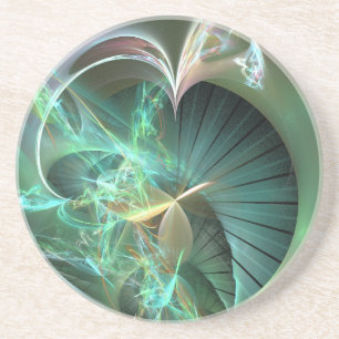 Dessous De Verre En Grès Laser Light Show sur disque vert