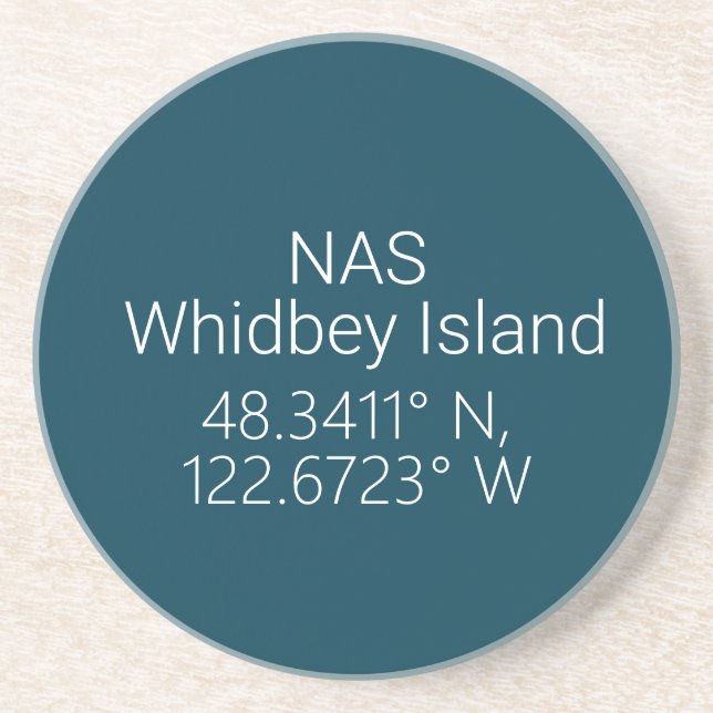 Dessous De Verre En Grès Latitude Longitude de l'île Whidbey NAS (Devant)