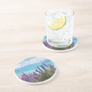 Dessous De Verre En Grès lavande sur le rivage du lac