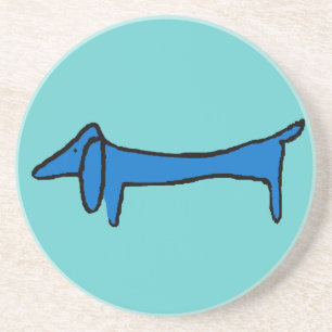 Dessous De Verre En Grès Le chien bleu Dachshund