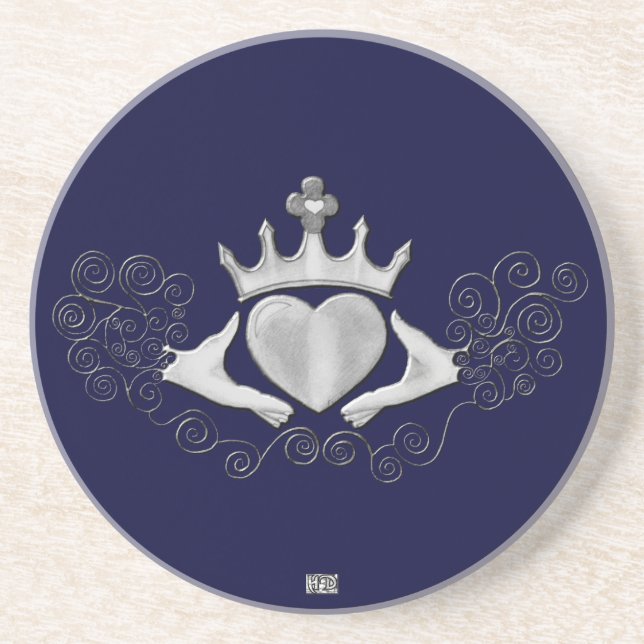 Dessous De Verre En Grès Le Claddagh (Argent) (Devant)