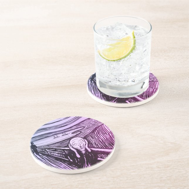 Dessous De Verre En Grès Le cri Edvard Munch Art (Côté)