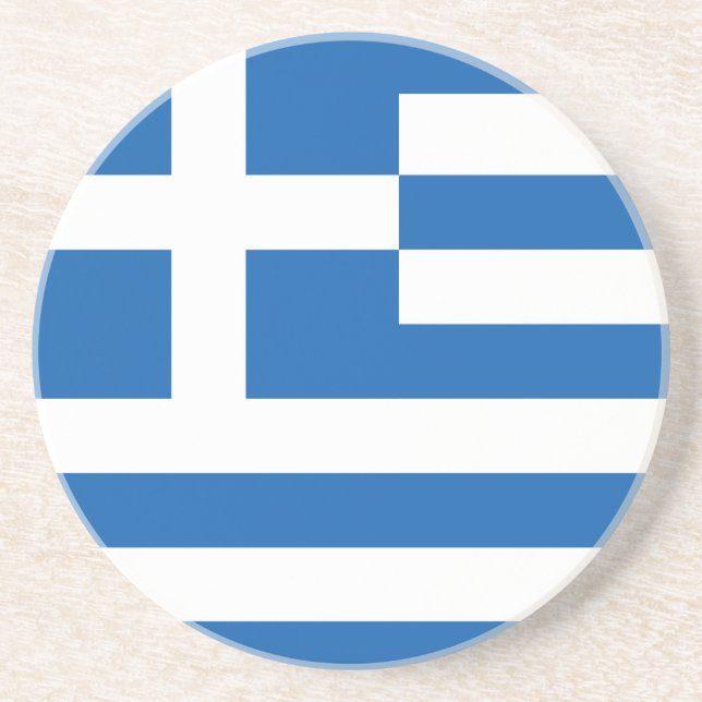 Dessous De Verre En Grès Le drapeau de la Grèce (Devant)