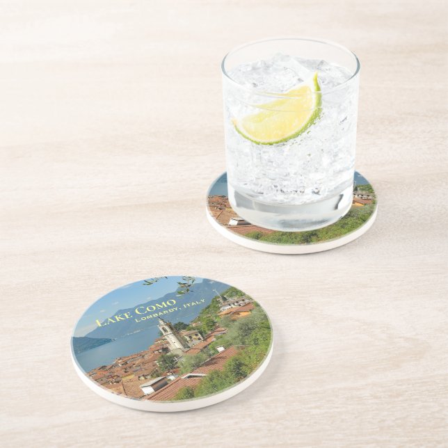 Dessous De Verre En Grès Le lac de Côme Lombardie Italie (Côté)