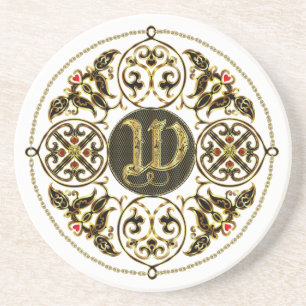 Dessous De Verre En Grès Le meilleur classique de monogramme de W a regard