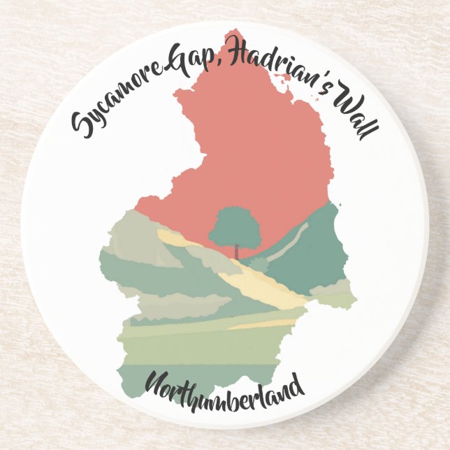 Dessous De Verre En Grès Le mur d'Hadrien (Devant)