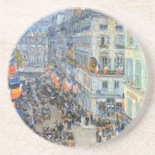 Dessous De Verre En Grès Le Quatorze Juillet, Rue Daunou par Childe Hassam