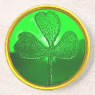 DESSOUS DE VERRE EN GRÈS LE SHAMROCK DE SAINT PATRICK