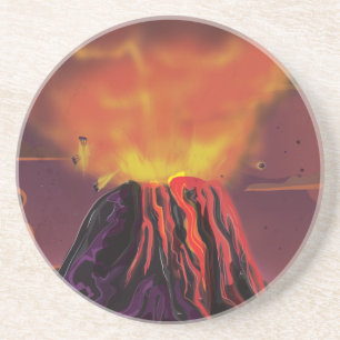 Dessous De Verre En Grès Le volcan mexicain