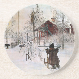 Dessous De Verre En Grès Le yard et le Lavage-House, Carl Larsson