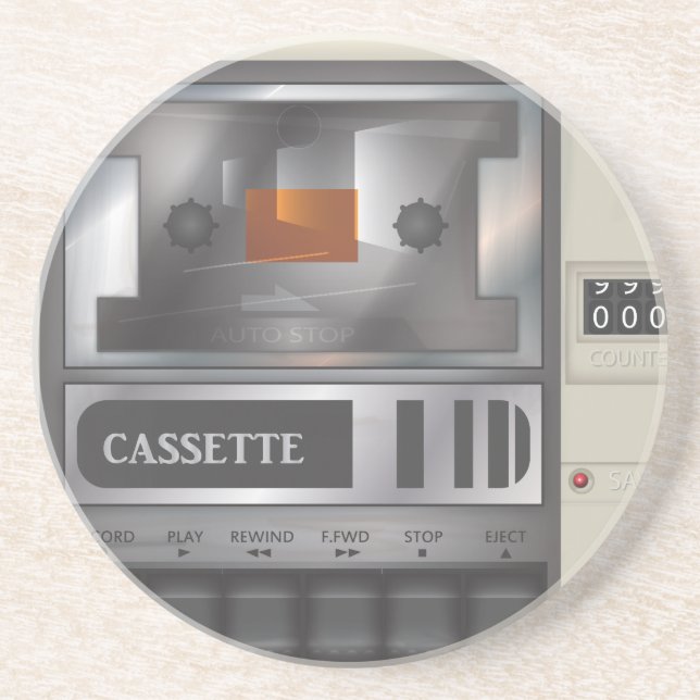 Dessous De Verre En Grès lecteur de cassette (Devant)