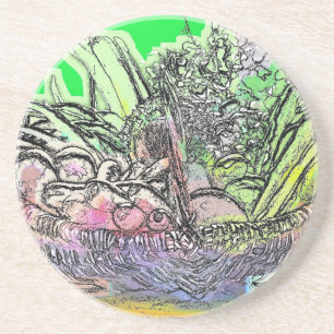 DESSOUS DE VERRE EN GRÈS LÉGUMES