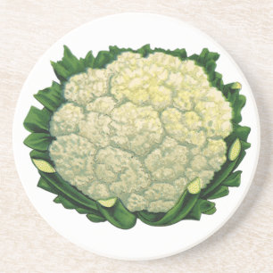 Dessous De Verre En Grès Légumes alimentaires anciens Chou-fleur légumes