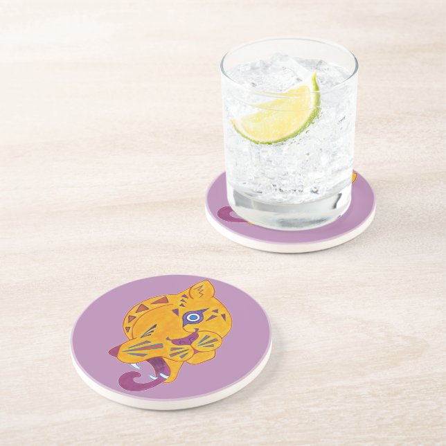 Dessous De Verre En Grès Léopard venimeux anarchique (Côté)