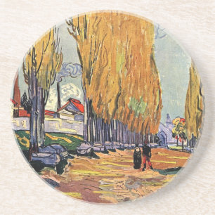 Dessous De Verre En Grès Les Alyscamps par Van Gogh. Paysage d'automne