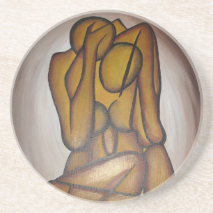 Dessous De Verre En Grès Les Amateurs Abstraits Art Contemporain En Ocre Et