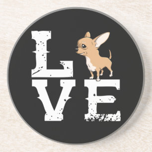 Dessous De Verre En Grès Les amoureux du Chihuahua L'esprit animal Amusant