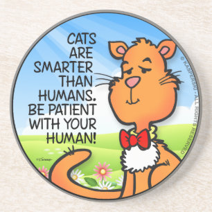 Dessous De Verre En Grès Les chats sont plus intelligents