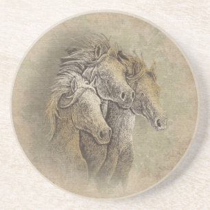 Dessous De Verre En Grès Les chevaux
