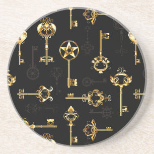 Dessous De Verre En Grès Les Patters de Seamless avec Golden Keys