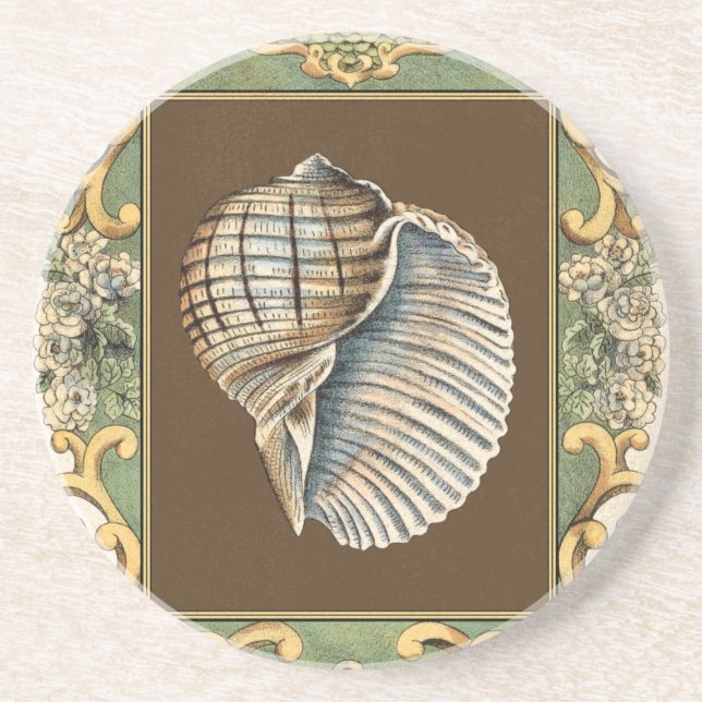 Dessous De Verre En Grès Les petites coquilles de sirène (Devant)