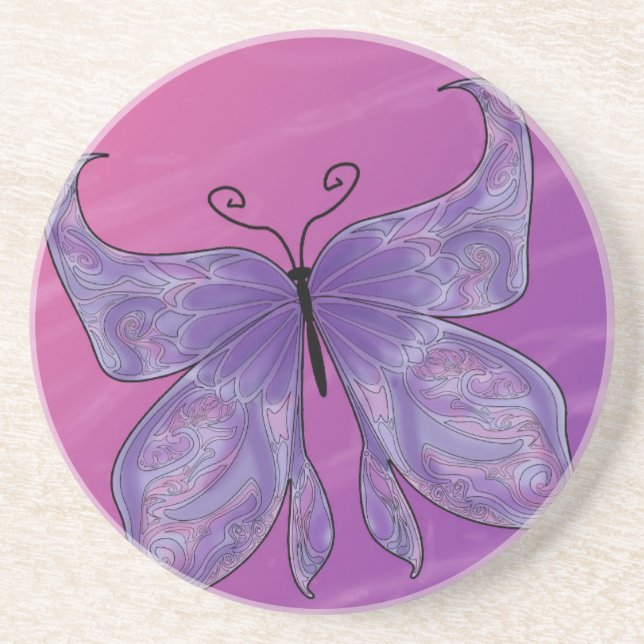 Dessous De Verre En Grès Les rêves de papillons (Devant)