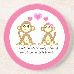 Dessous De Verre En Grès Les singes rectifient l'amour