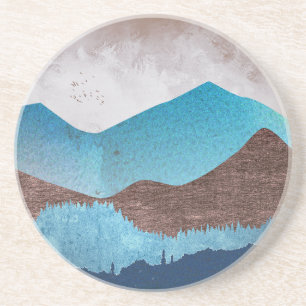 Dessous De Verre En Grès Les sommets Blue Mountain