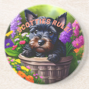 Dessous De Verre En Grès Les Terriers écossais gouvernent !