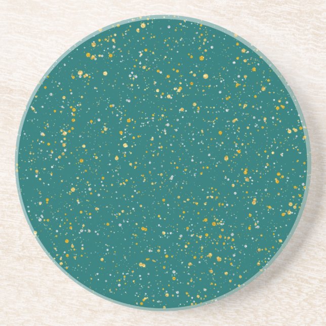 Dessous De Verre En Grès L'espace élégant de confettis - vert turquoise et (Devant)