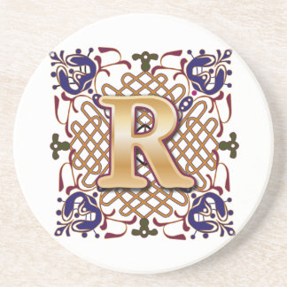 Dessous De Verre En Grès Lettre celtique R de monogramme