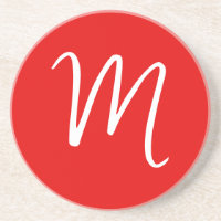 Lettre initiale Monogramme élégant Rouge Blanc