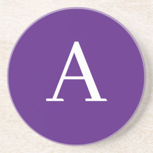 Dessous De Verre En Grès Lettre initiale Monogramme Style moderne violet