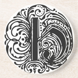 DESSOUS DE VERRE EN GRÈS LETTRE MONARIE "H"