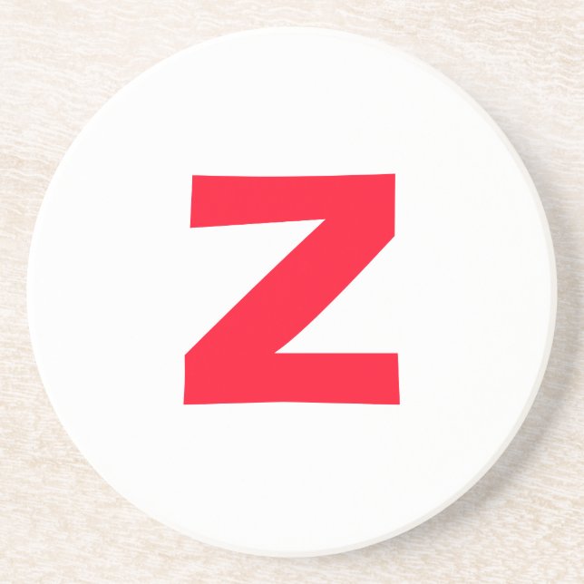 Dessous De Verre En Grès LETTRE MONOMOMOGÉE Rouge INITIALE PROPRE Nom (Devant)
