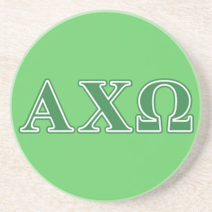 Dessous De Verre En Grès Lettres vertes Alphi Chi Omega