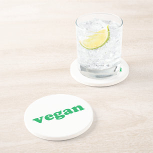 Dessous De Verre En Grès Lettres vertes "végétaliennes", blanches