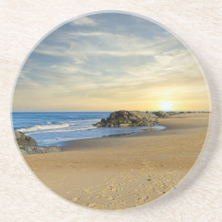 Dessous De Verre En Grès Lever de soleil sur un littoral sablonneux