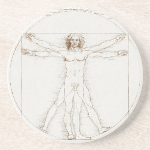 Dessous De Verre En Grès L'homme de Vitruve de Léonard de Vinci Art vintage