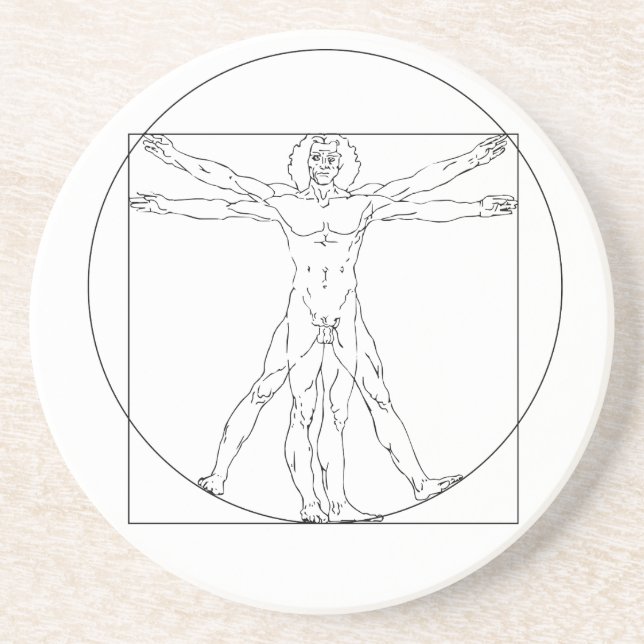 Dessous De Verre En Grès L'homme vitruvien de Da Vinci (Devant)
