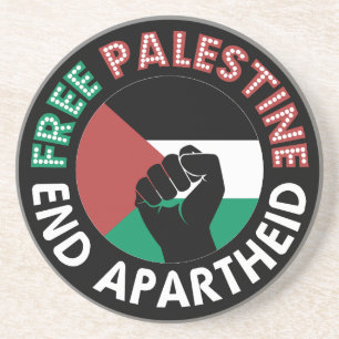 Dessous De Verre En Grès Libérez la Palestine mettre fin à l'apartheid Drap