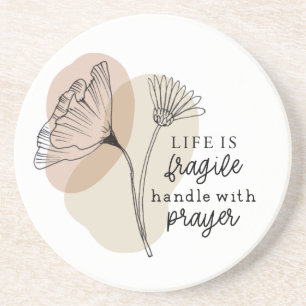 Dessous De Verre En Grès Life est la main fragile de Prayer Flowers