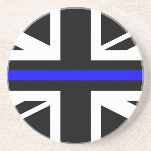 Dessous De Verre En Grès Ligne bleue mince Union Jack (Devant)