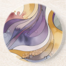 Lignes fluides couleur abstraite violette et dorée