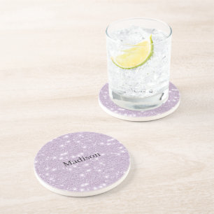 Dessous De Verre En Grès Lila Faux Pailleté Étincelant Féminin