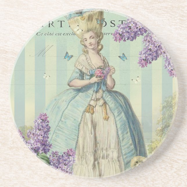 Dessous De Verre En Grès Lilas au printemps (Devant)
