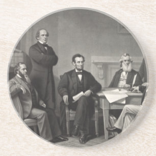 Dessous De Verre En Grès Lincoln Lecture de la proclamation d'émancipation