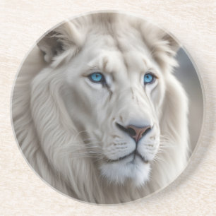 Dessous De Verre En Grès Lion blanc