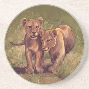 Dessous De Verre En Grès Lion Cubs